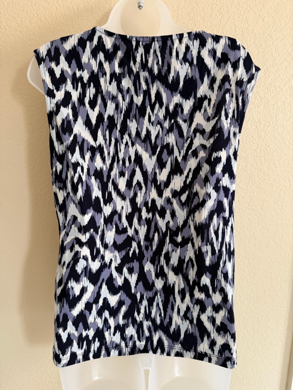 Calvin Klein Black, White and Gray Printed Sleeveless Top - Picture 2 of 4